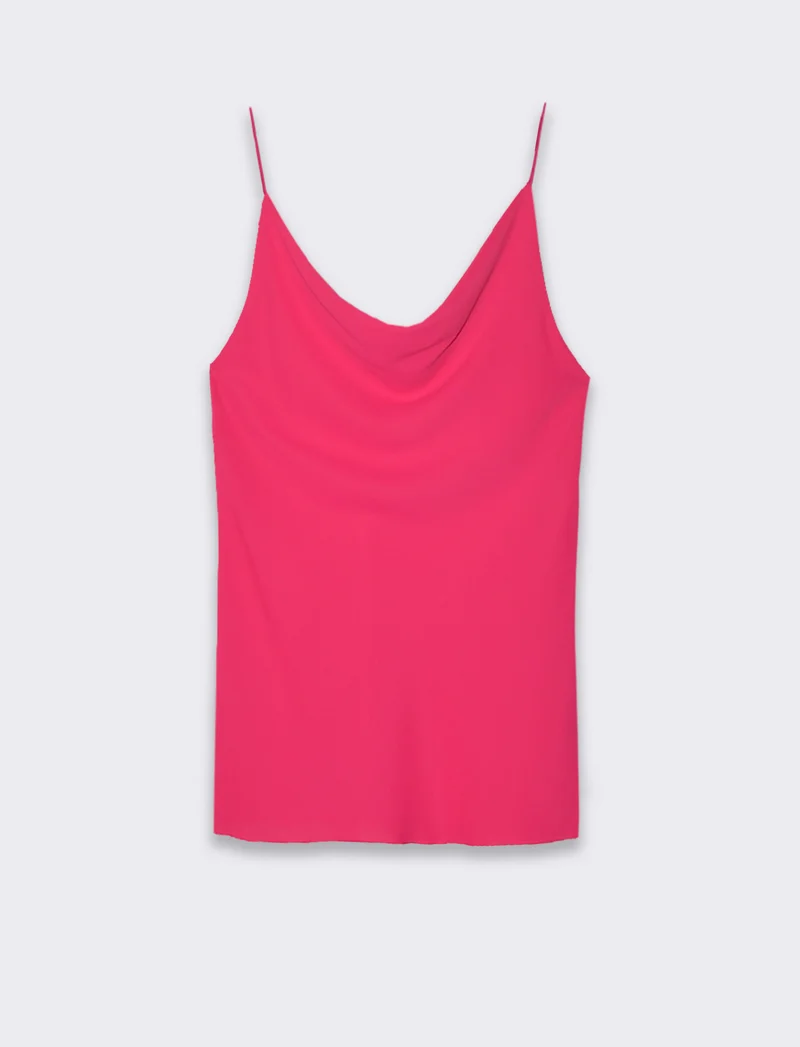 Top raso con bretelline elastiche - Fuxia azalea
