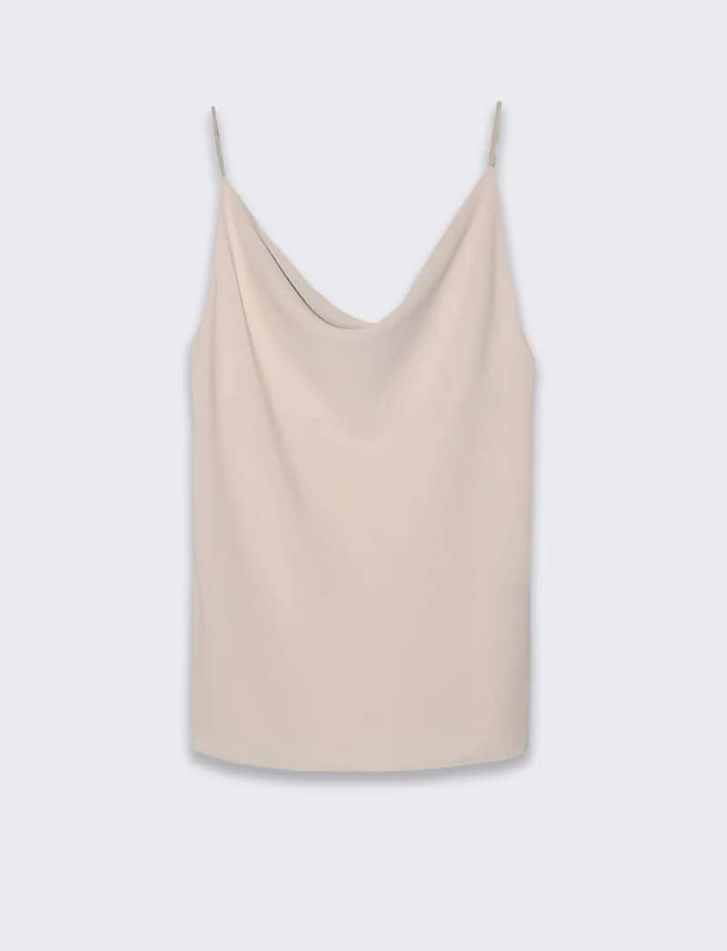 Top raso con bretelline elastiche - Beige corda