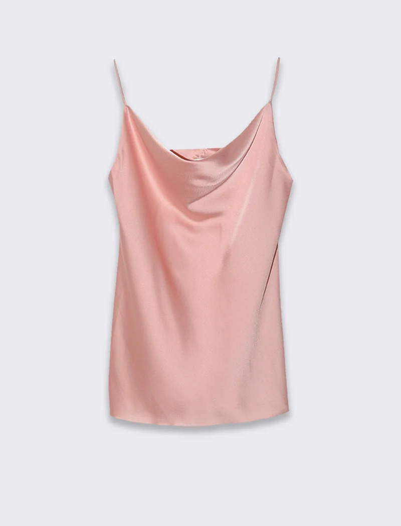 Top raso con bretelline elastiche - Rosa