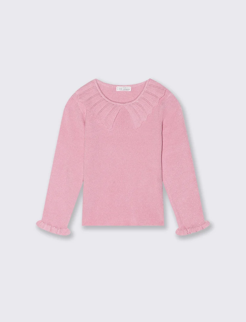 Maglia con colletto - Rosa