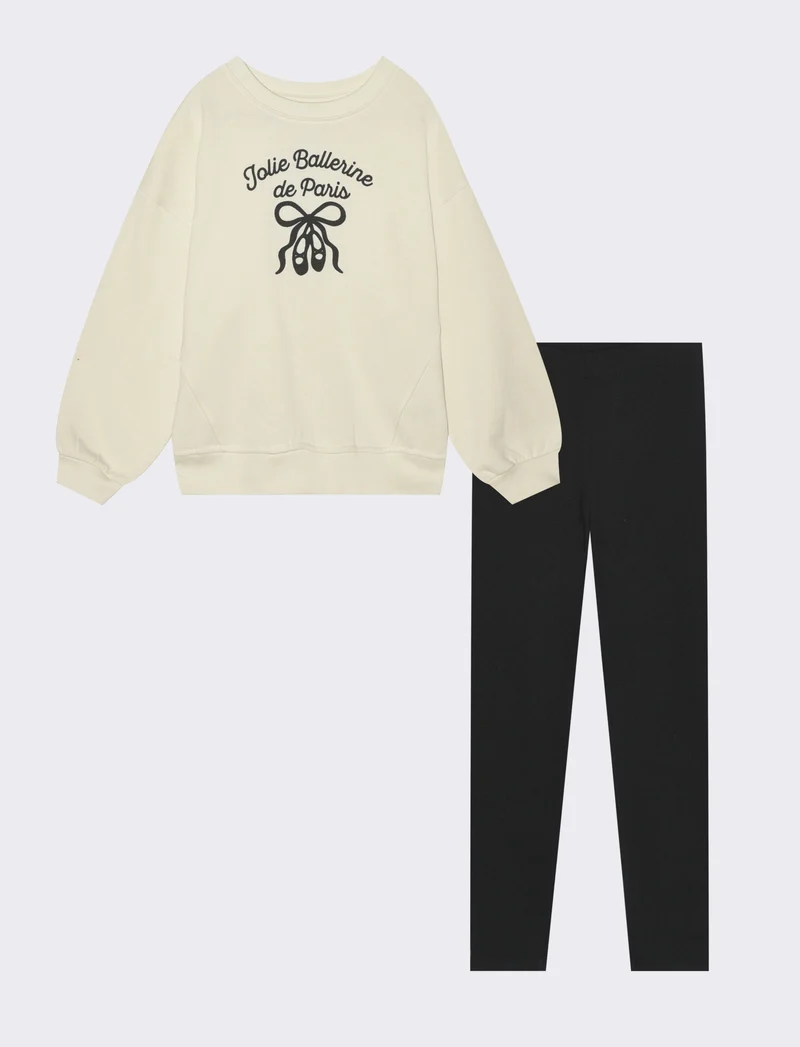 Completo felpa+leggings - Beige