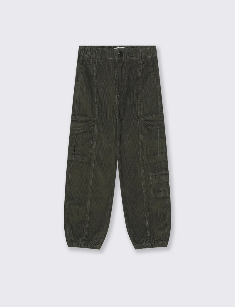 PANTALONI CARGO IN VELLUTO - Verde