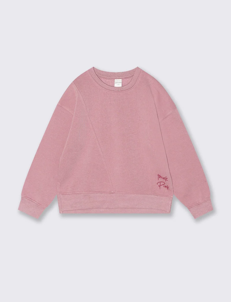 FELPA GIROCOLLO - Rosa cipolla
