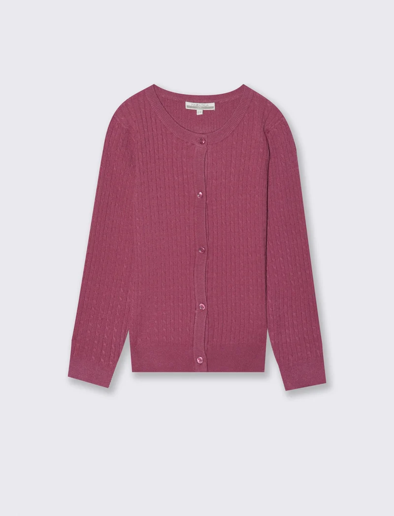 Cardigan girocollo - Viola malva