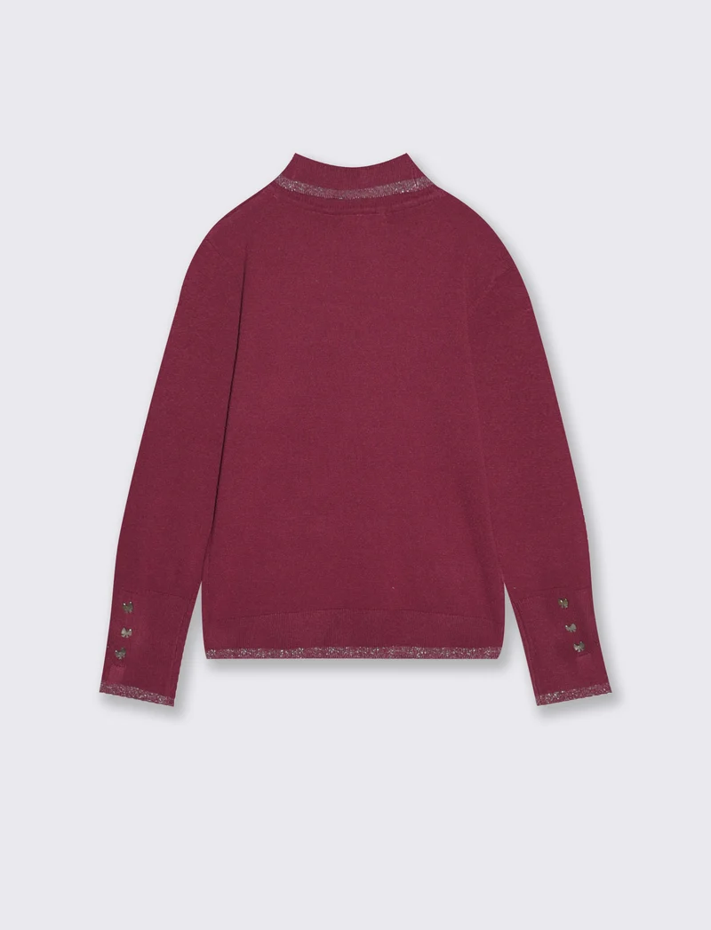 Lupetto con bordino metallizzato - Rosso amarena