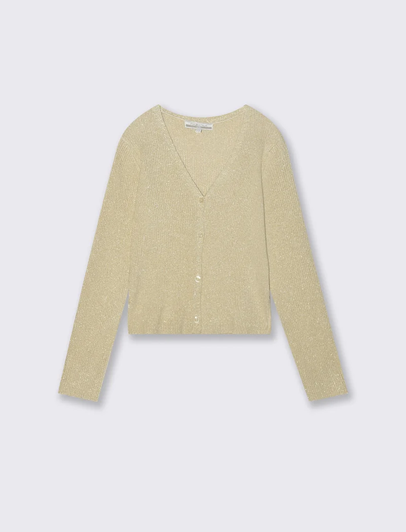 Maglia cardigan scollo a V - Beige