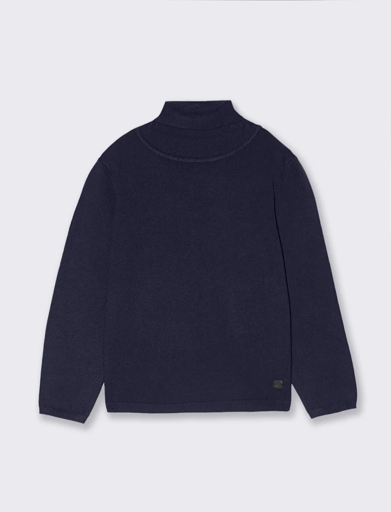 MAGLIA COLLO ALTO viscosa nylon - Blu