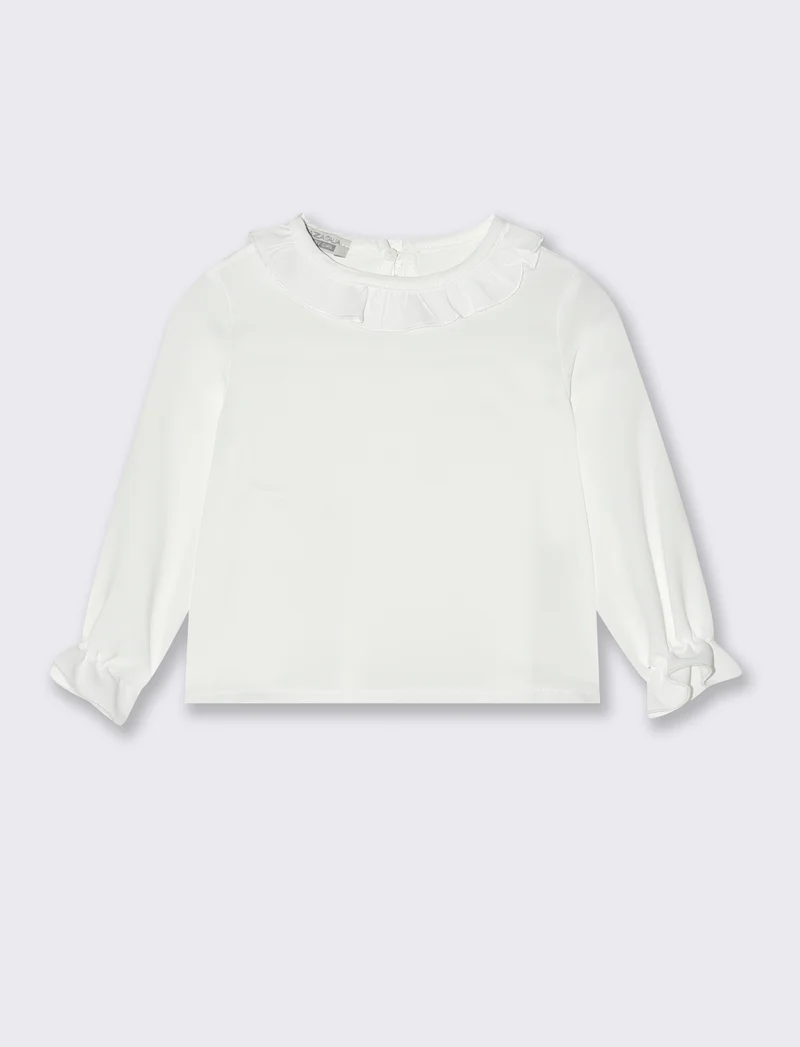 Blusa con rouche - Bianco