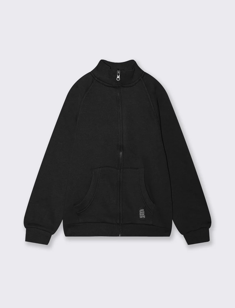 FELPA CON ZIP - Nero