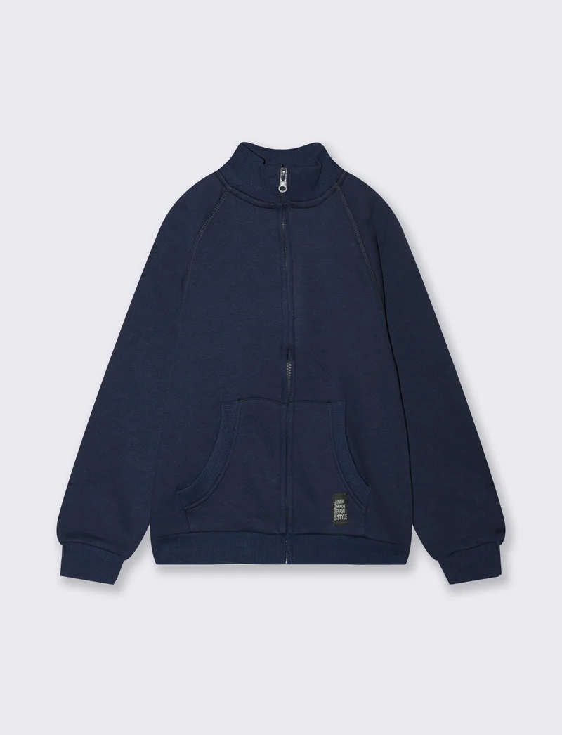 FELPA CON ZIP - Blu