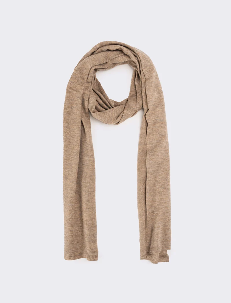 Sciarpa donna in maglia rasata - Beige