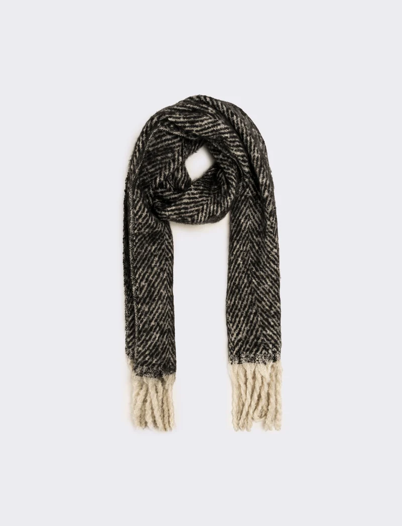 Sciarpa spigata donna - Nero