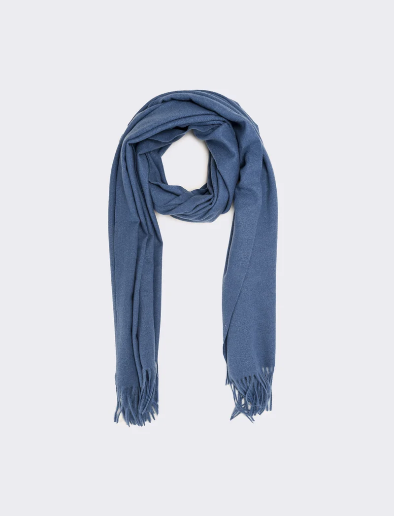 Sciarpa unito con frange uomo - Denim