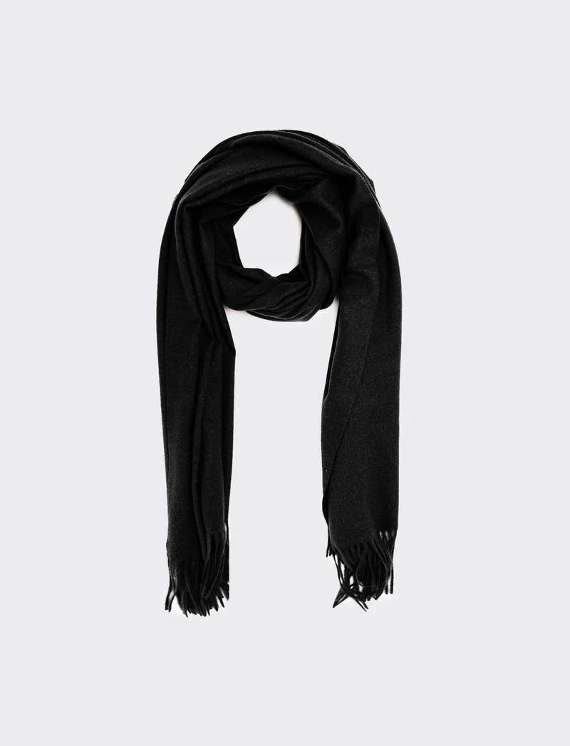 Sciarpa unito con frange uomo - Nero