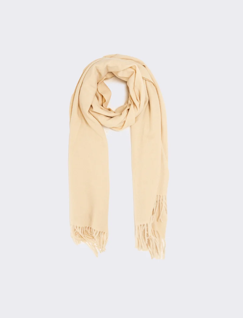 Sciarpa unito con frange uomo - Beige