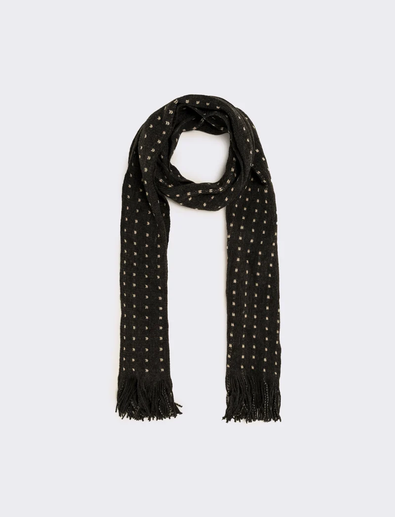 Sciarpa uomo pois con frange - Grigio