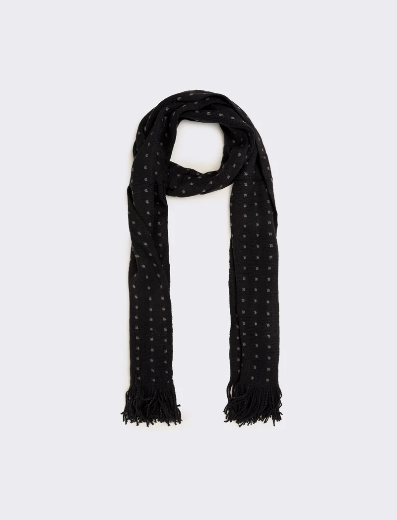 Sciarpa uomo pois con frange - Blu
