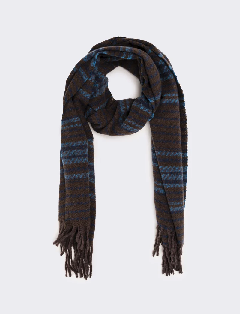Sciarpa uomo righe multicolor - Blu