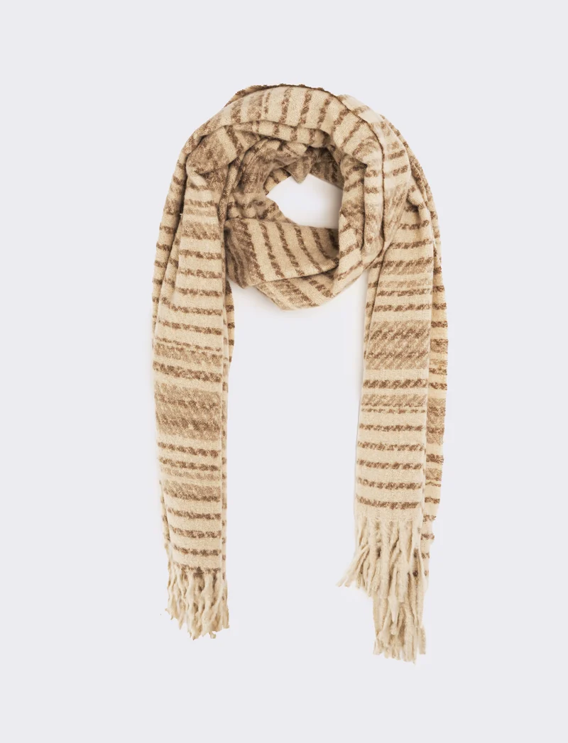 Sciarpa uomo righe multicolor - Beige
