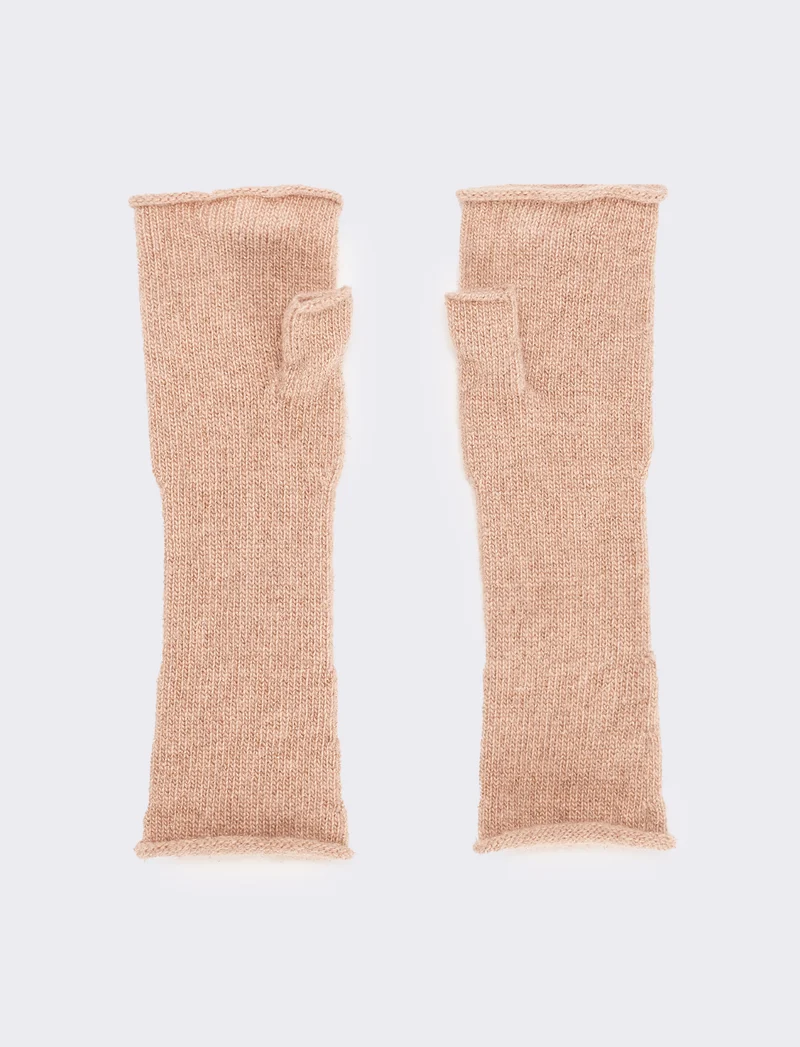 Guanto manicotto con dito lurex donna - Rosa