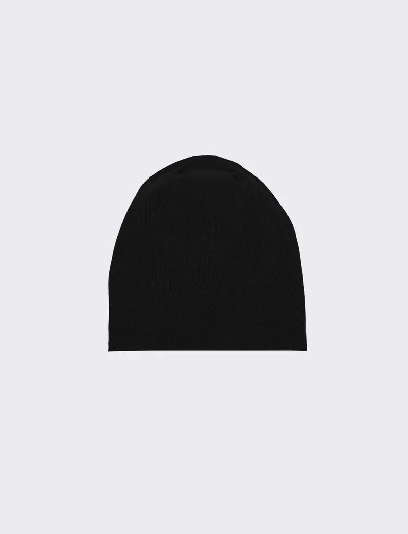 Cappello cuffia a costine uomo - Nero