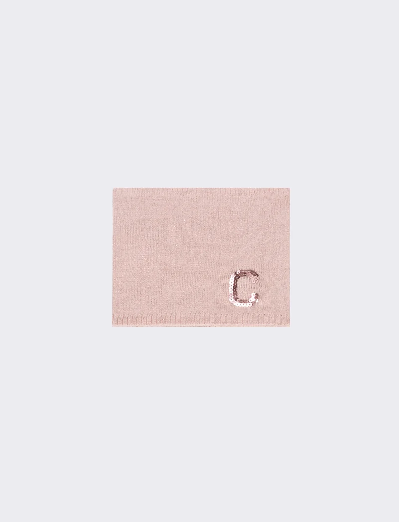 Collo bambina con lettera paillettes - var 1
