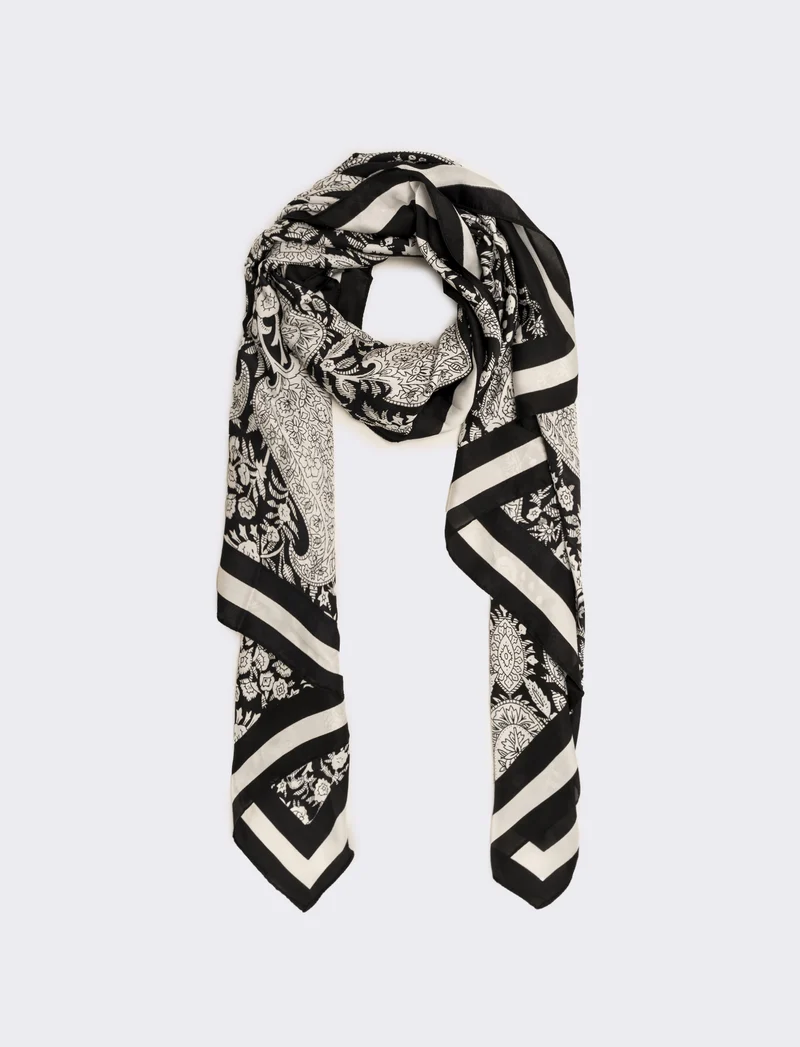 Foulard stampa paisley donna - Nero