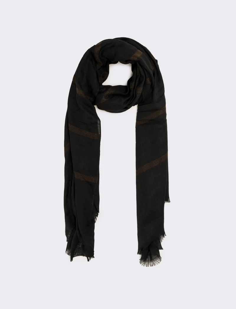 Foulard righe uomo - Nero