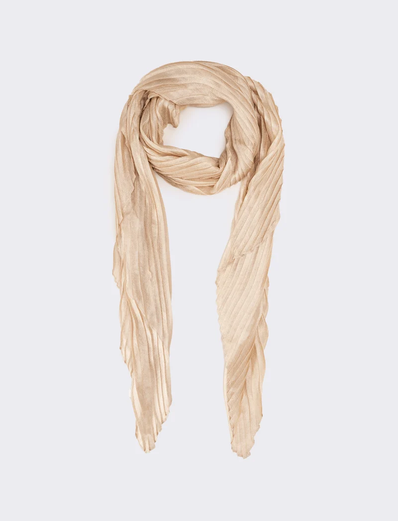 Foulard plissettato largo donna - Bianco sporco