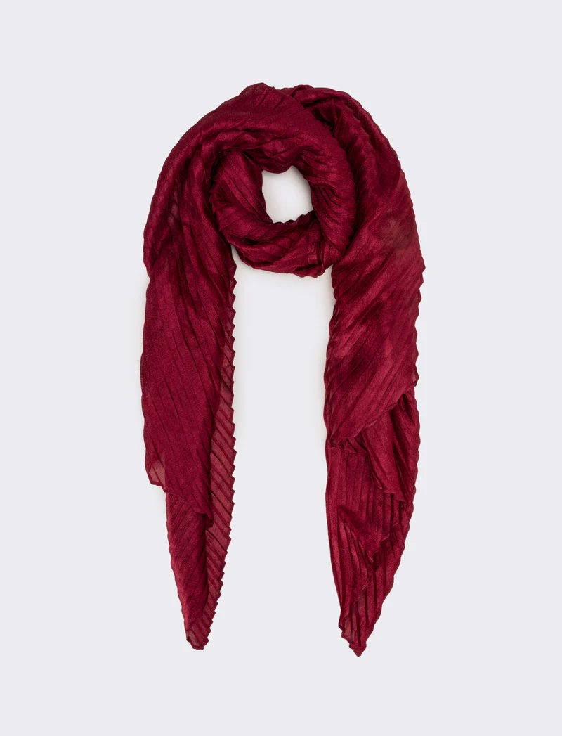 Foulard plissettato largo donna - Bordeaux