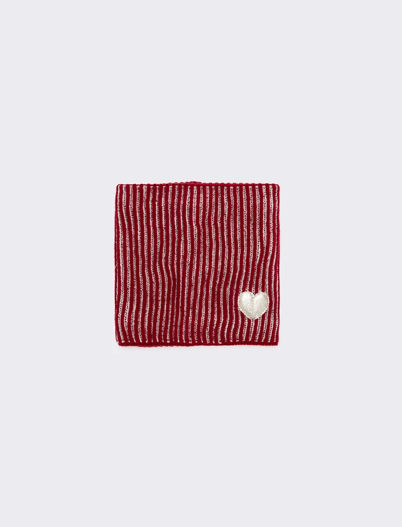 Sciarpa collo con cuore glitter - Bordeaux