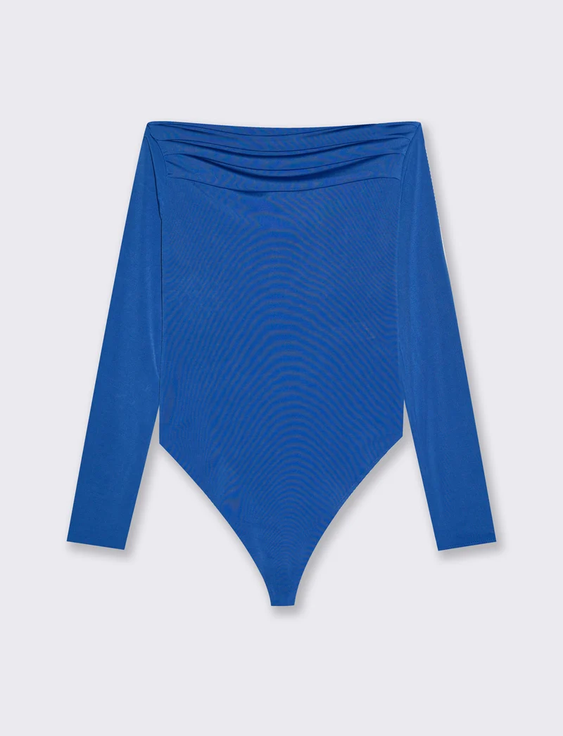 Body con scollo a barca - Bluette