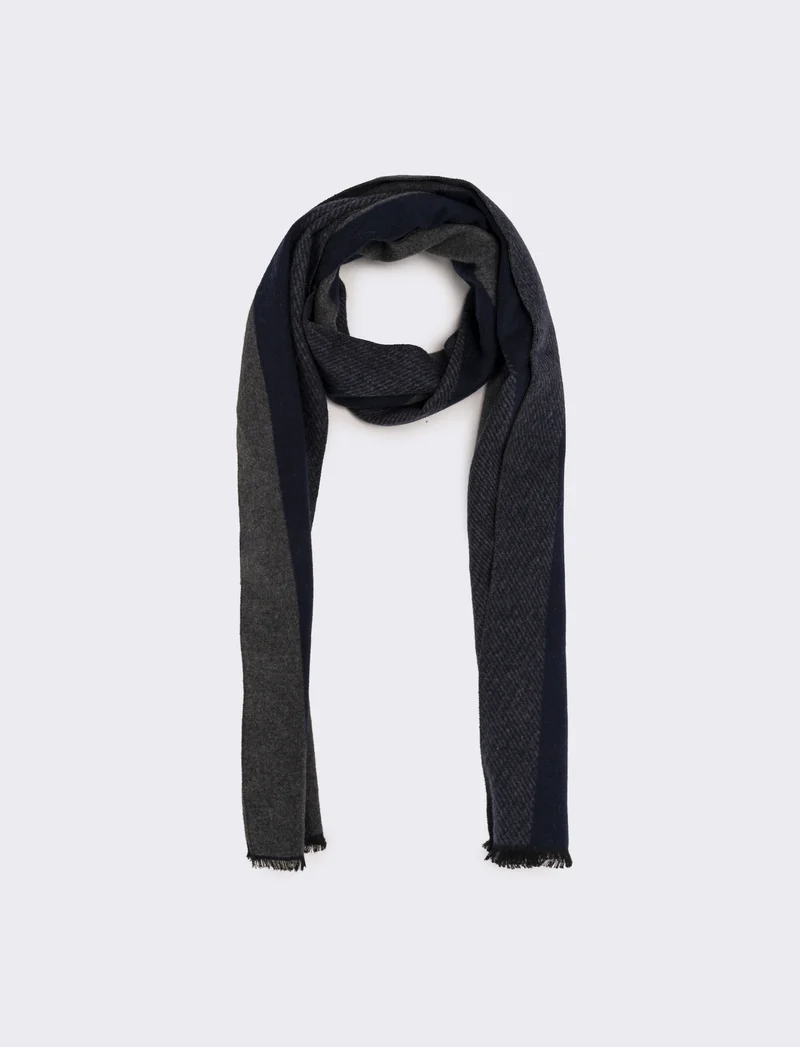 Sciarpa righe larghe verticali uomo - Blu