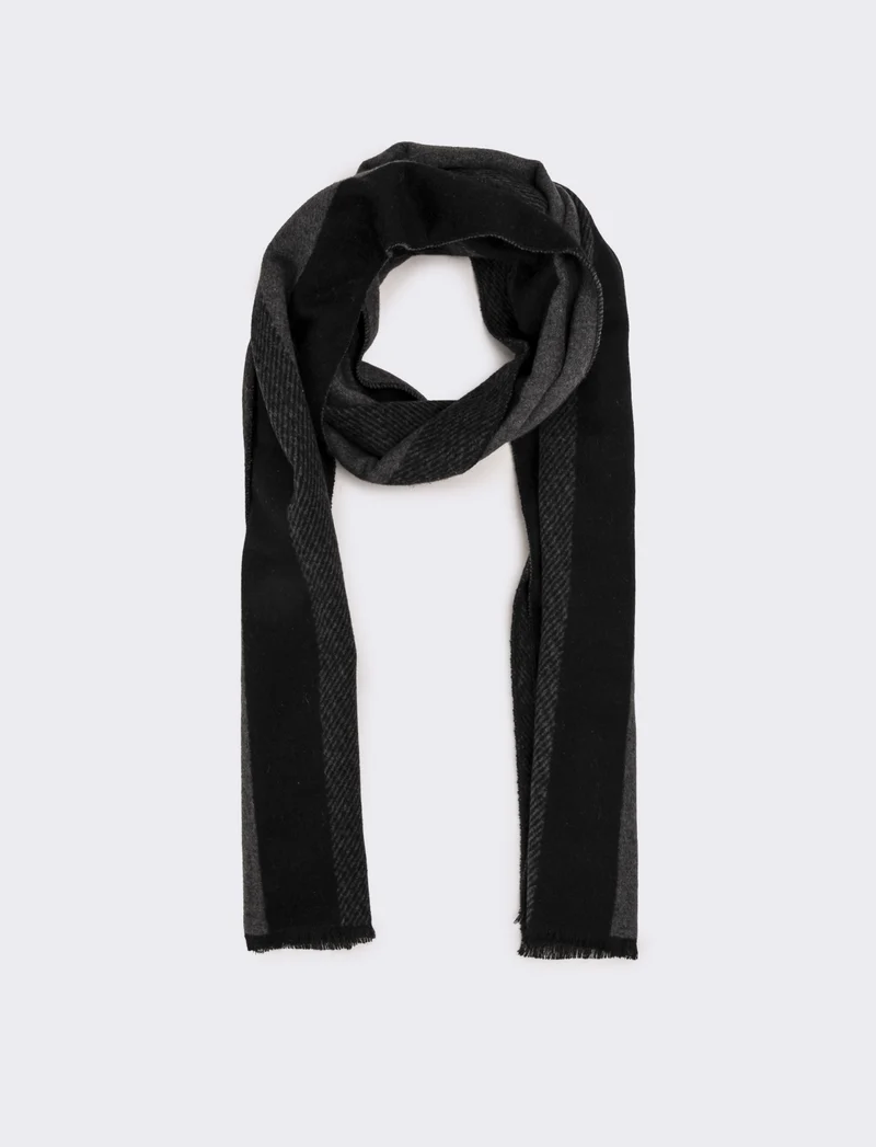 Sciarpa righe larghe verticali uomo - Nero