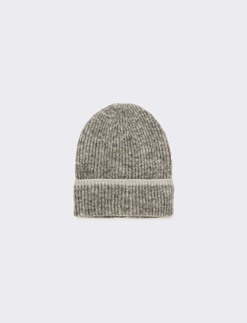 Cappello donna cuffia con riga lurex - Grigio