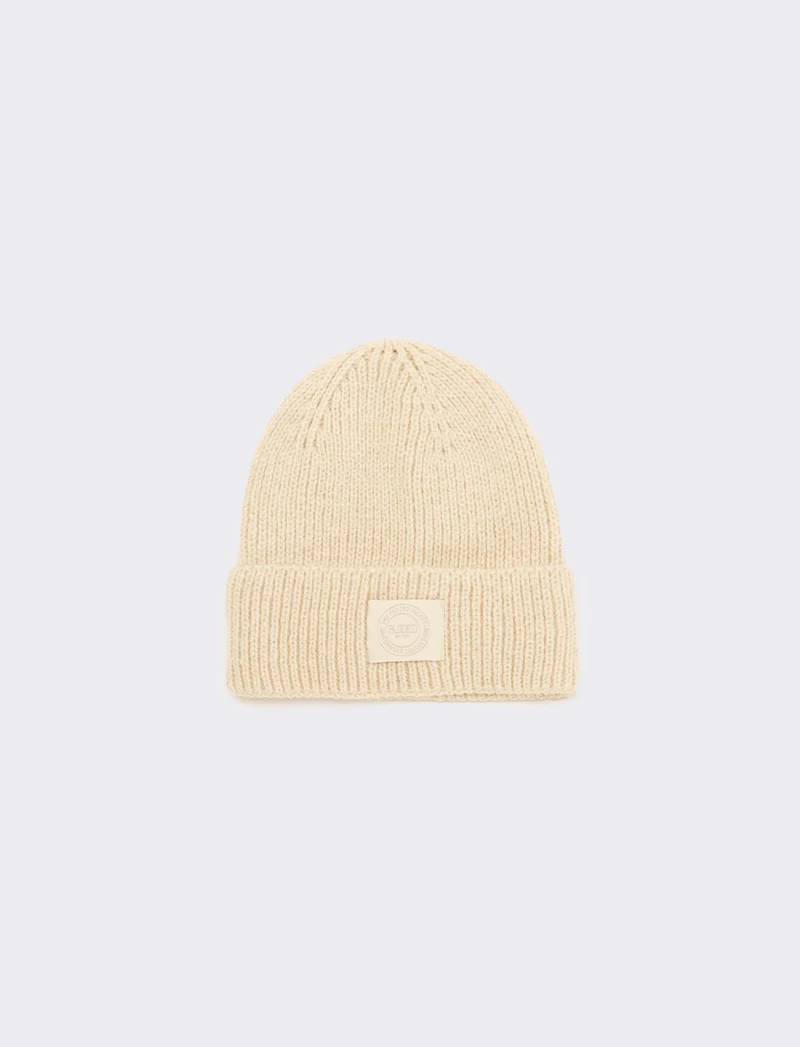 Cappello donna costine con risvolto - Bianco sporco
