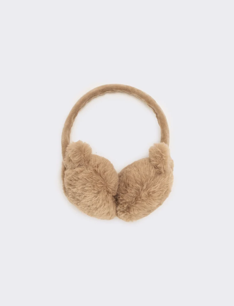 Copriorecchie bambina con perle - Beige