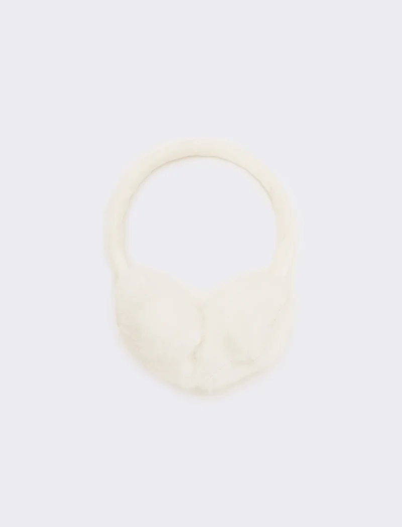 Copriorecchie bambina con perle - Bianco