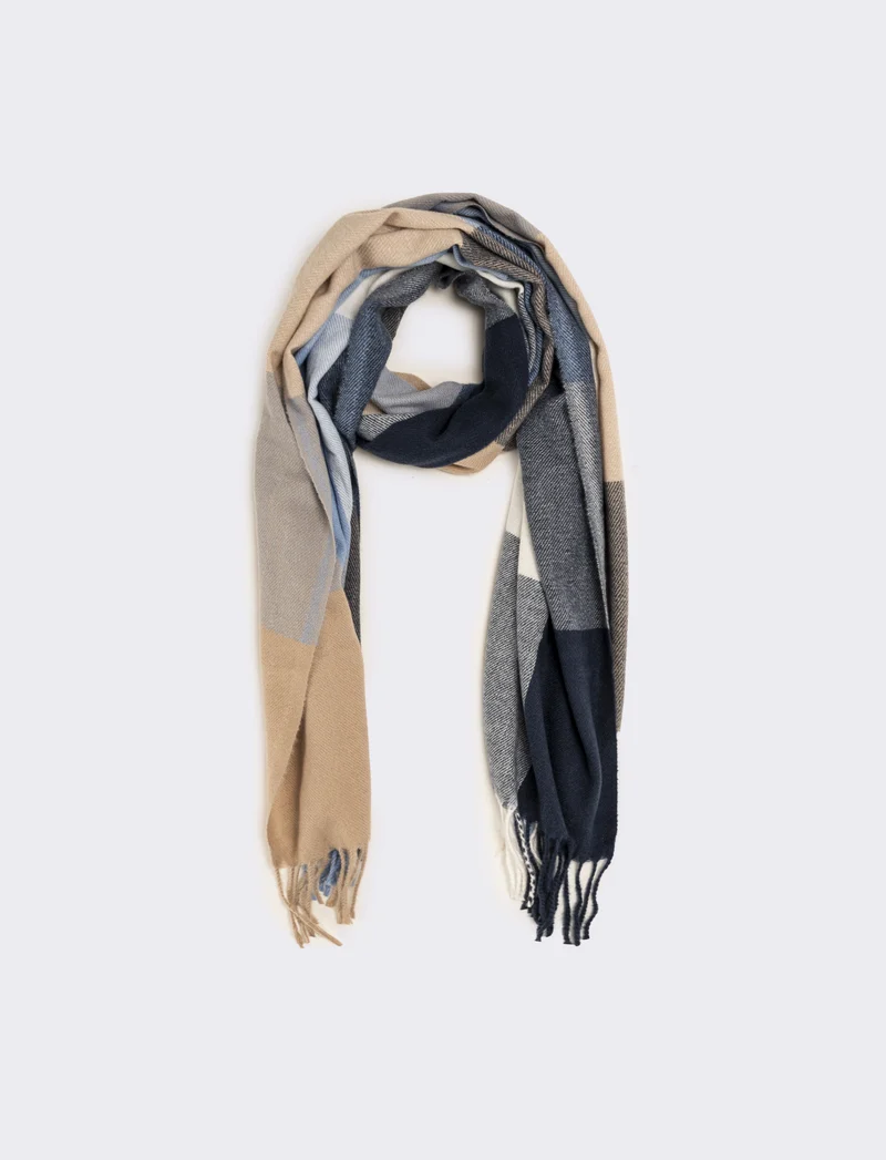 Sciarpa uomo quadri grandi - Blu
