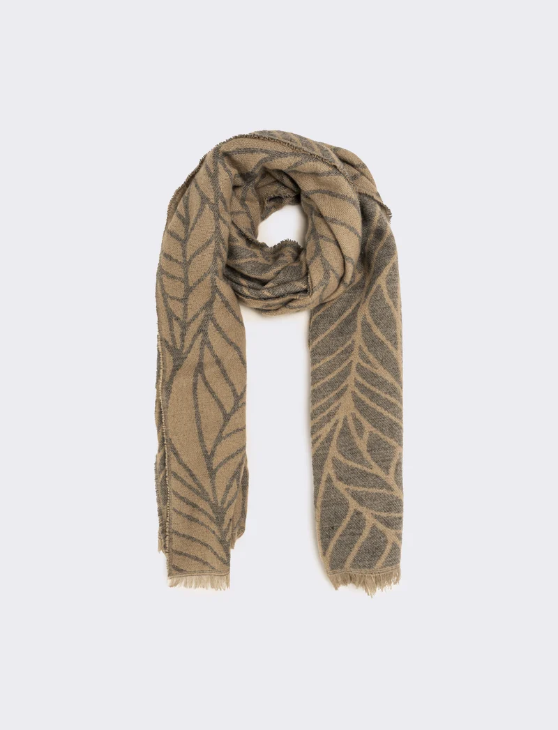 Sciarpa donna peso leggero goffrata - Grigio