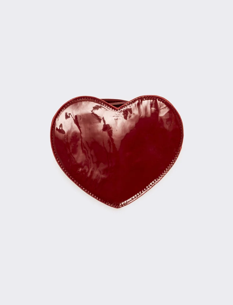 Tracolla a cuore in vernice - Bordeaux