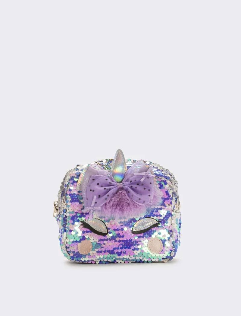 Borsa bambina a tracolla con unicorno - Lilla