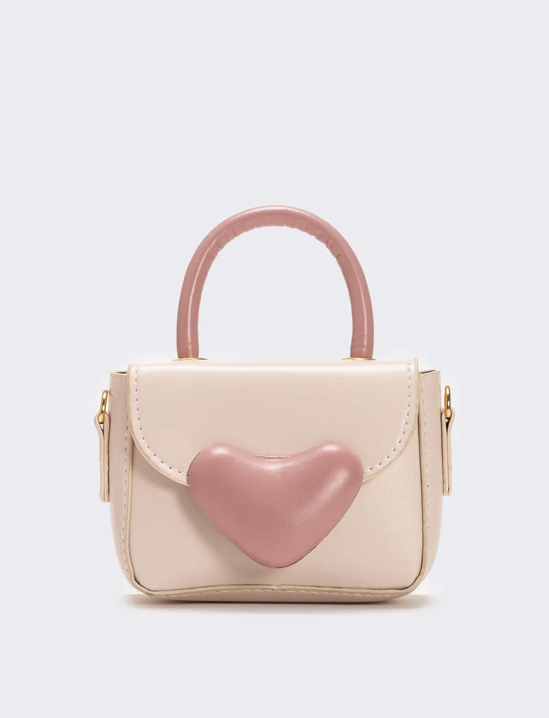 Borsa con chiusura a cuore - Rosa
