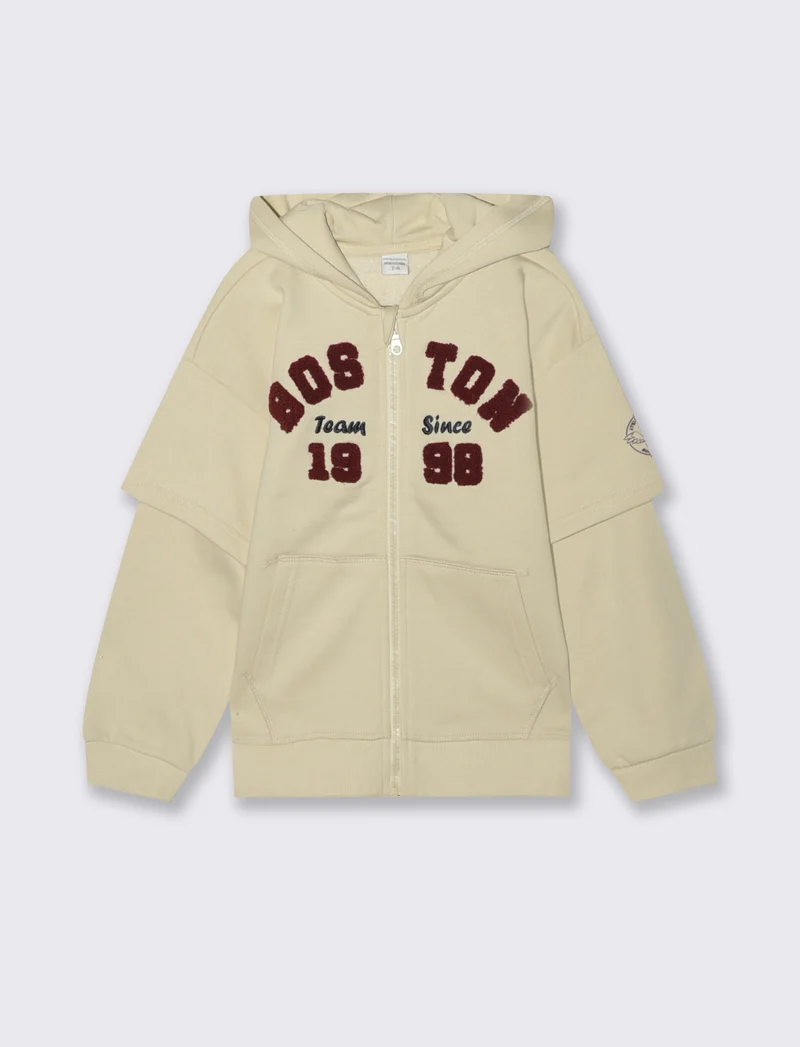 Felpa con cappuccio - Beige