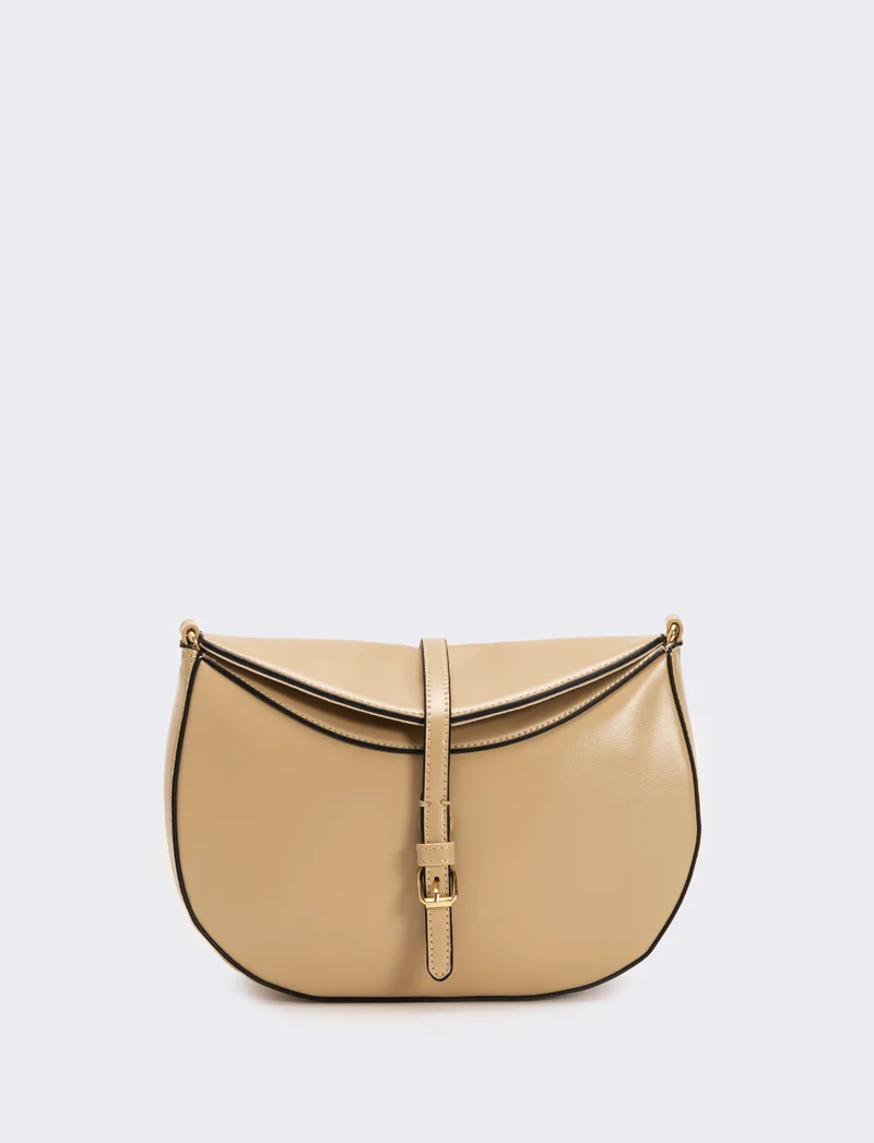 Tracolla donna con foulard varie stampe - Beige