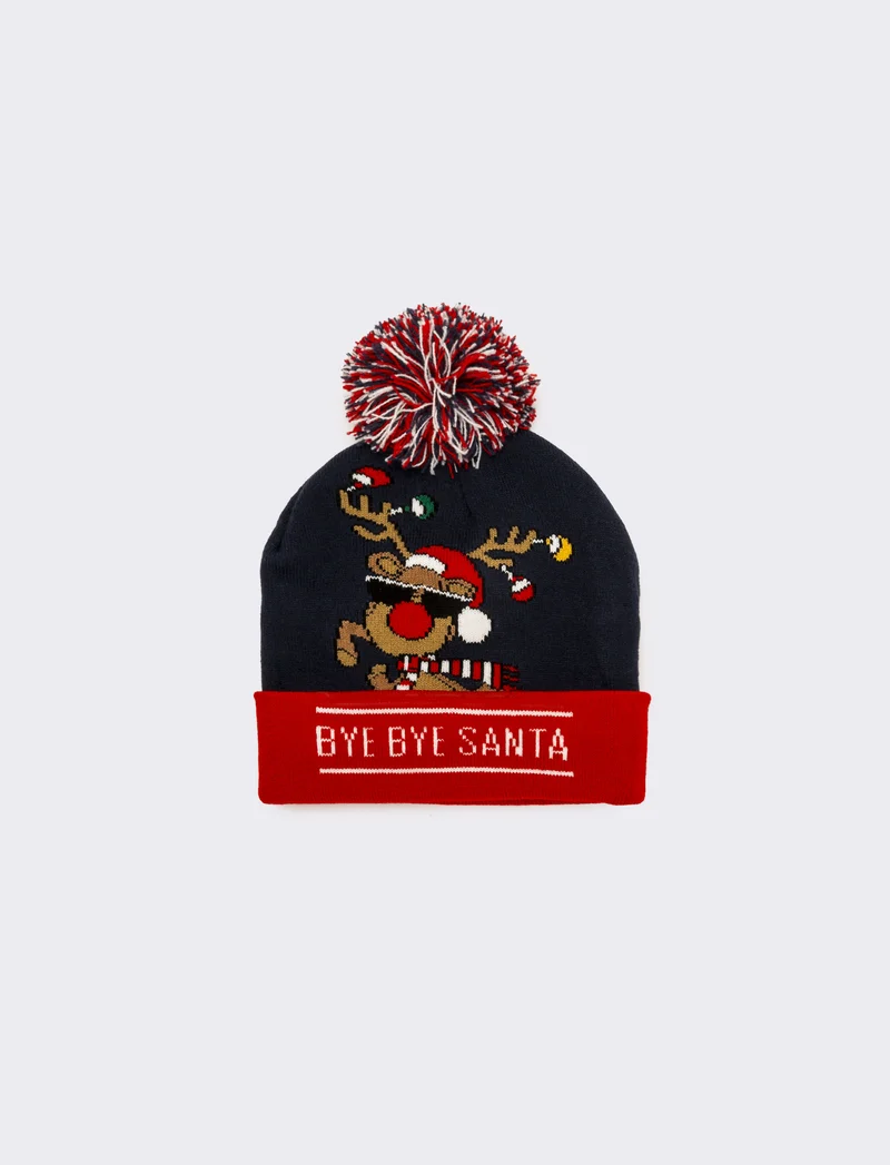 Cappello uomo vari soggetti natalizi - Rosso