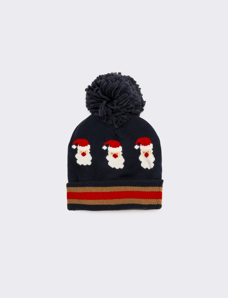 Cappello uomo vari soggetti natalizi - Blu