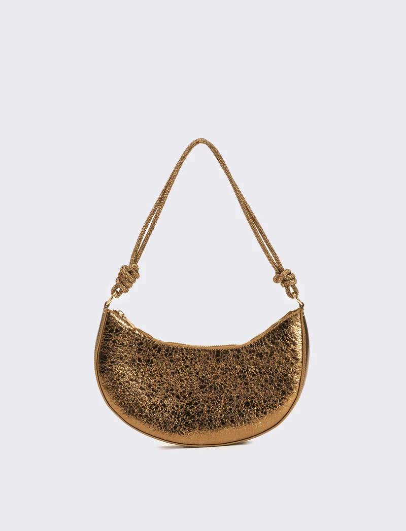 Borsa mezzaluna laminata rigida - Bronzo