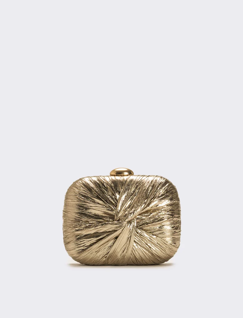 Borsa rigida con nodo laminata - Oro
