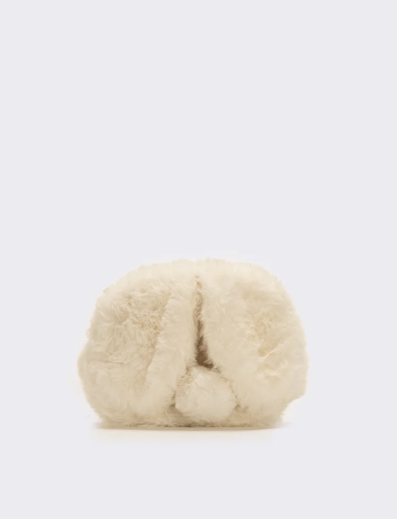 Borsa bambina finta pelliccia coniglietto - Bianco